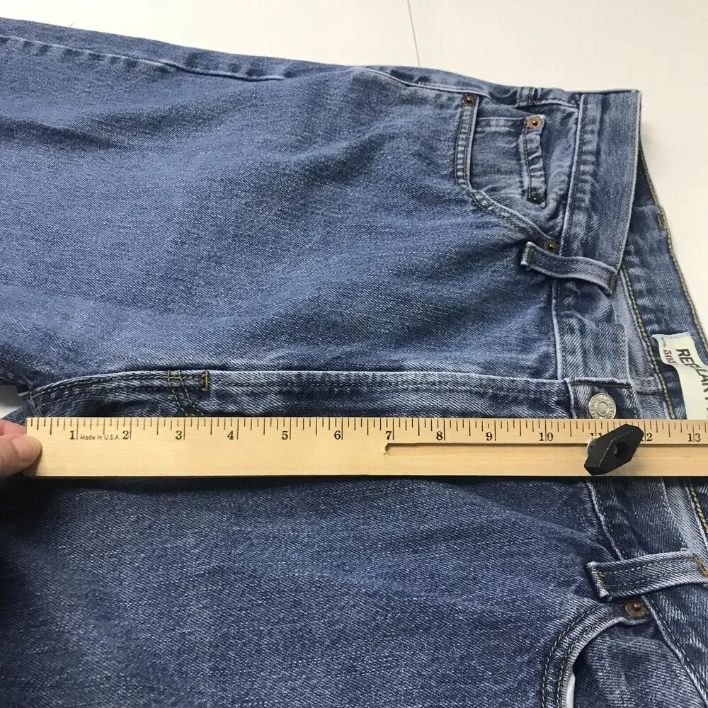 Levis 505 Regular Fit Jean Mens 40 * 30 Medium Blue 100% Cotton Pockets Denim